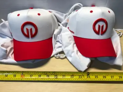 2 red monarch republic hats