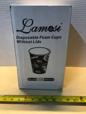 Lamosi disposable foam cups without lids 12oz 100pack