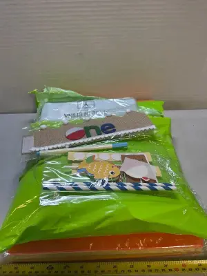 1st birthday party supplies and felt squares