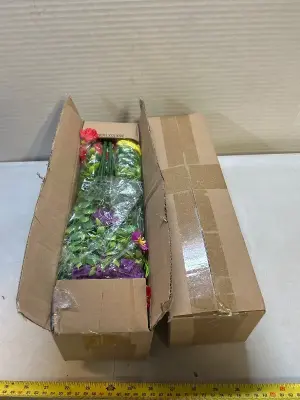 2 boxes of faux flowers