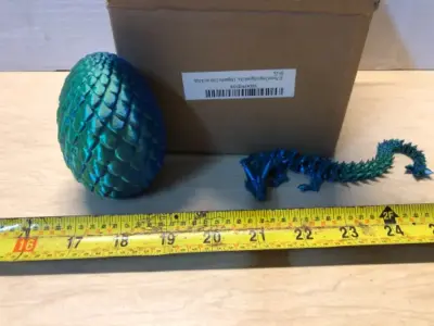 4pc 3D printed dragon and egg