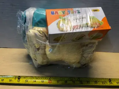 Baby toy and two toddler backpacks