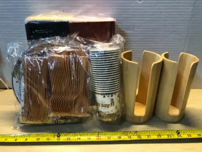 400 pc napkins, 14pc birthday party set, 2pc mason jar lid organizers