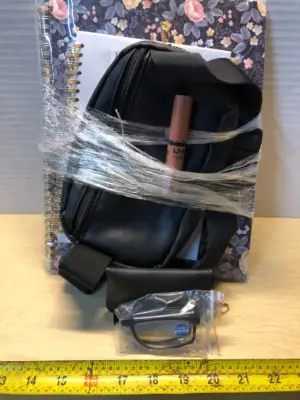 Planner, journal, Fanny pack, foldable reading glasses, butter gloss