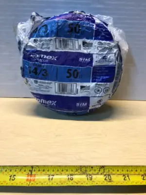 50ft type NM-B 14/3 with ground 600 bolts wire