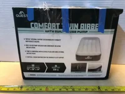 Twin air bed with built in pump as is
