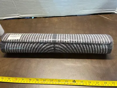 black & white door mat