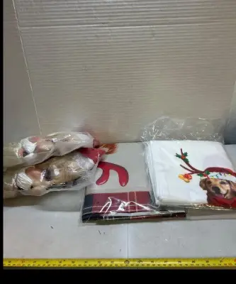 christmas decor and santa masks