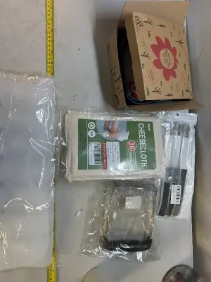 porcelain plate, suction sleeve, crevice cleaner, potato mattress, cheese cloth, bathmat