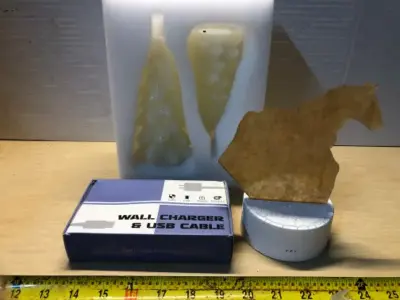 2 snowy tree flameless candles wall charger horse light