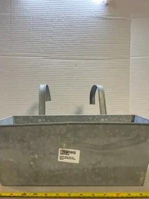 old zinc rectangular balcony, flower planter