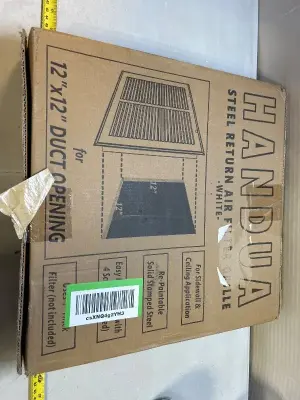 12” x 12” steel return air filter grille white