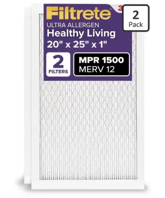 two pack of 20” x 25” x 1” AC furnace air filter
