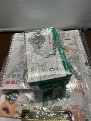 clipboard, planner, envelopes