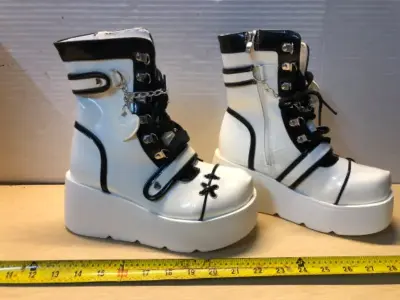 2 pair white boots 8.5-9 (39)