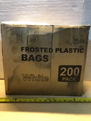 White frosted plastic bags 200pack