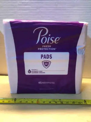 2 packs 45 pads per pack poise pads