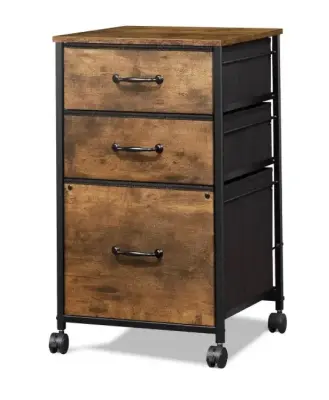 Fabric 3 drawer mobile filing cabinet (similar to image)