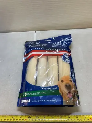 4 pack pet factory beef hide rolls