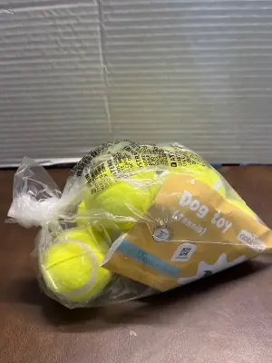 bag of dog tennis toys