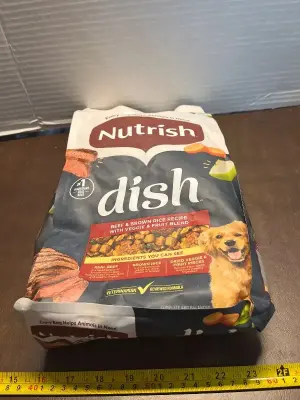 nutrish dish dog food 3.75lbs exp05/26