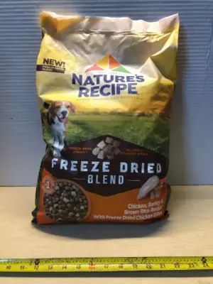 10.5lb natures recipe freeze dried blend dog food exp:6/19/26