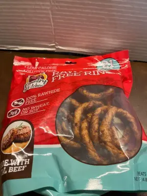rawhide free rings treats for dogs 14.8Oz exp 09/27