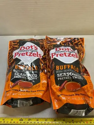 2 1lb of buffalo flavored dots pretzels 03/26