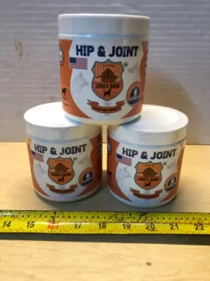 3 tubs 9oz each hip and joint dog chews exp:6/27