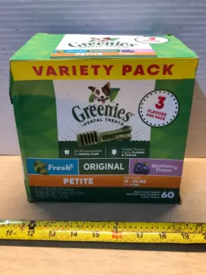 3-12oz greenies dental treats for dogs exp:10/25