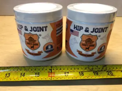2 tubs 9oz each hip and joint dog chews exp:6/27