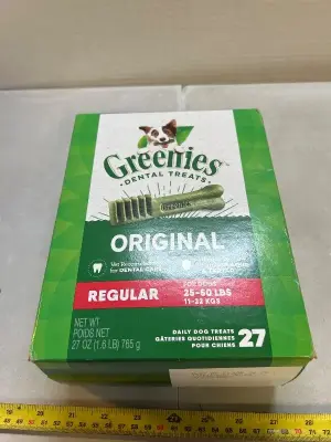 27 pack regular size greenies dental treats 04/26