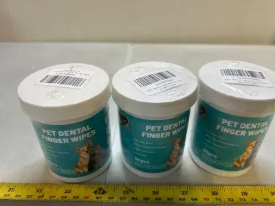3 50 piece pet dental finger wipes
