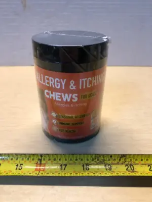 12.11oz allergy and itching chews for dogs exp:11/9/27