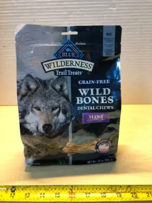 27oz blue buffalo wild bones dental chews for dogs exp:5/22/26