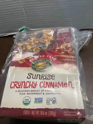 crunchy cinnamon sunrise cereal 10.6oz exp05/26