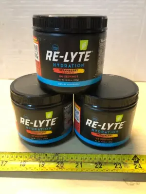 3 tubs Re-Lyte hydration dietary supplement exp:7/30