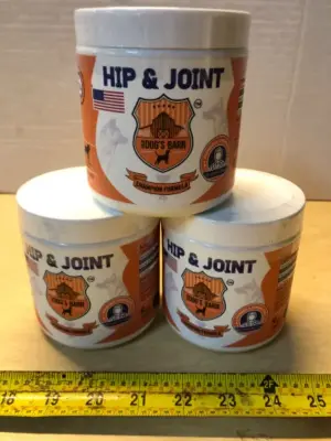3 tubs 9oz each hip and joint dog chews exp:6/27