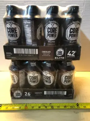 12 bottles core power elite chocolate protein shake, 12 bottles of core power chocolate protein shake exp:5/15/26