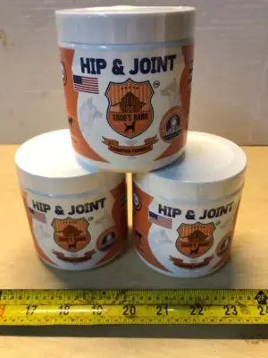 3 tubs 9oz each hip and joint dog chews exp:6/27