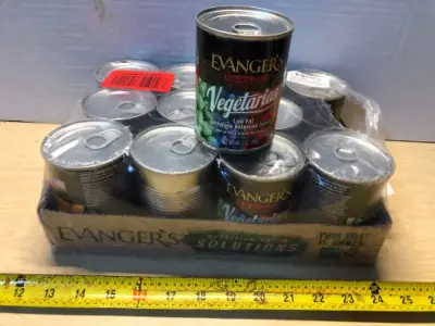 12 cans vegetarian dog and cat food exp:8/28