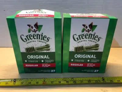 2 boxes greenies dental dog treats exp:4/26/29