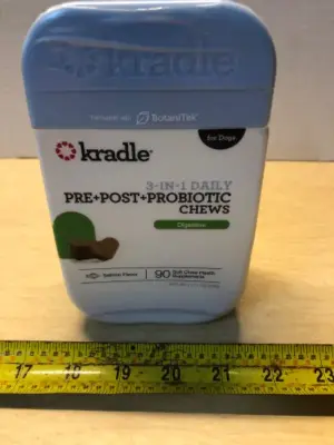 11.11oz pre+post+probiotic chew for dogs exp:4/27