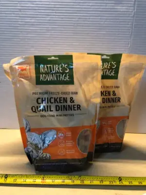 3 bags 14oz natures advantage freeze dried dog food exp:5/6/26