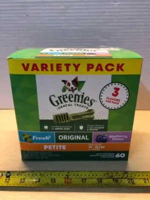 Box of greenies variety pack dental treats for dogs exp:10/25