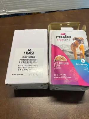 2ct freestyle dog beef liver kale 6 x 2.8oz pouches exp 11/26