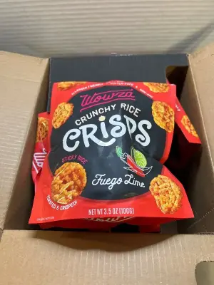 box of fuego lime rice crisps 02/26
