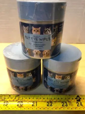 3 tubs pet eye wipes
