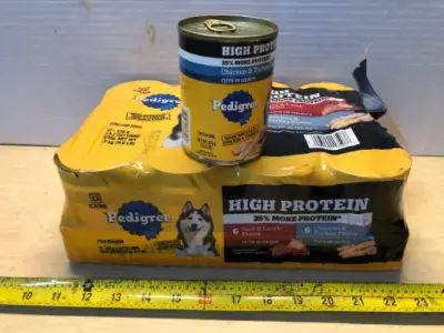 12 cans pedigree dog food exp:5/17/27