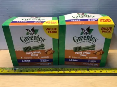 2 boxes greenies dental treats 36oz each exp:11/25/29